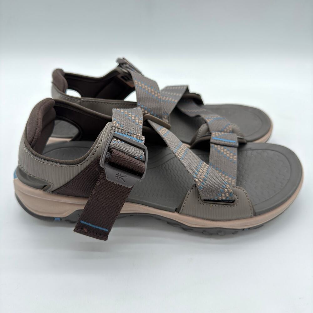 Kuru Current Sandals Cedar Brown Mineral Blue Outdoor Strappy Hook Loop NWOB 11